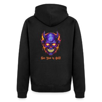 A bientôt en enfer : flammes et démons - Veste à capuche bio Premium Unisexe - noir - Dos - Nico (187cm)