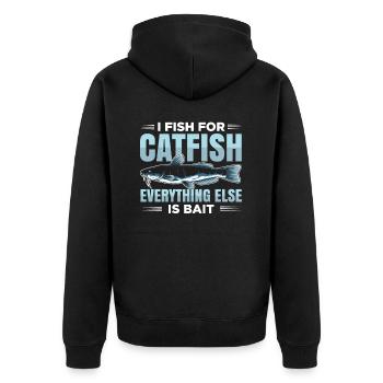 Ich Fische Auf Wels, Alles Andere Ist Köder. - Unisex Premium Bio Zip Hoodie - Schwarz - Hinten - Nico (187cm)