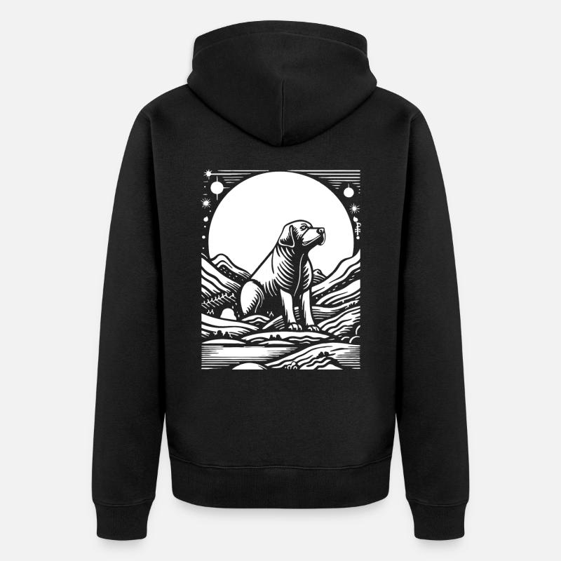 Chien de ciel étoilé - Veste à capuche bio Premium Unisexe - noir