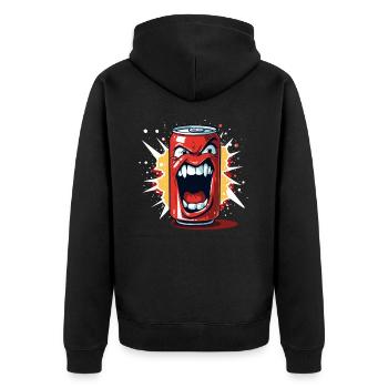 Angry Beverage Can - Unisex Premium Organic Zip Hoodie - black - Back - Nico (187cm)