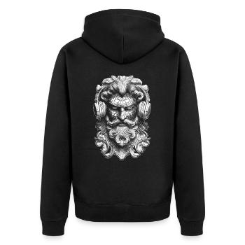Chemise dans le style hip-hop mythologique-divin. - Veste à capuche bio Premium Unisexe - noir - Dos - Nico (187cm)
