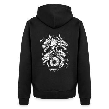 Terre des Mille Dragons - Veste à capuche bio Premium Unisexe - noir - Dos - Nico (187cm)