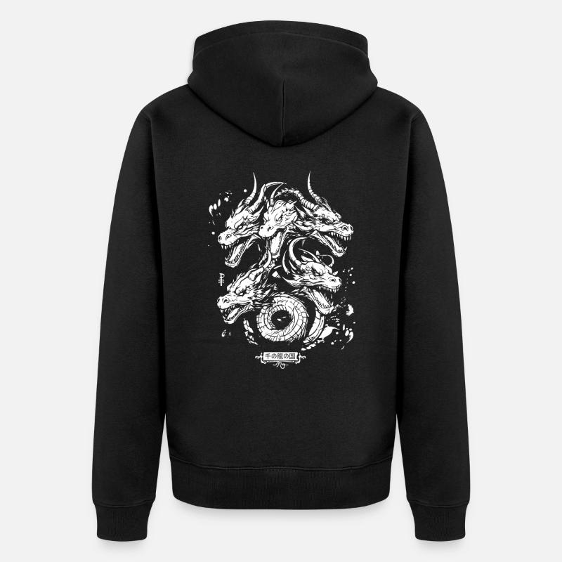 Terre des Mille Dragons - Veste à capuche bio Premium Unisexe - noir