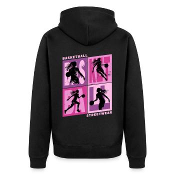 Basket-ball Femme Basketteur Joueur de basket-ball - Veste à capuche bio Premium Unisexe - noir - Dos - Nico (187cm)