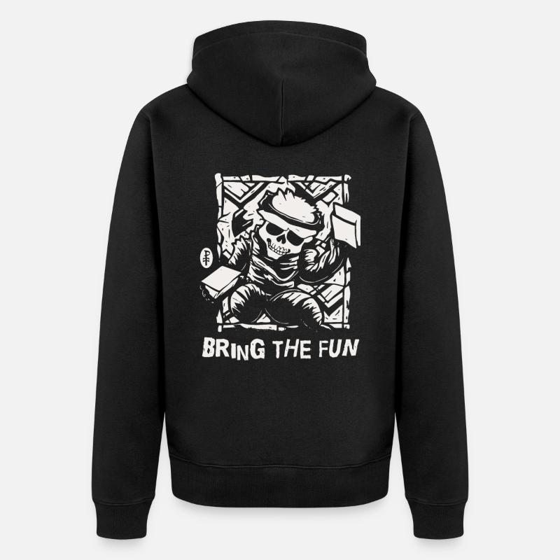 Bring den Spaß mit - Unisex Premium Bio Zip Hoodie - Schwarz