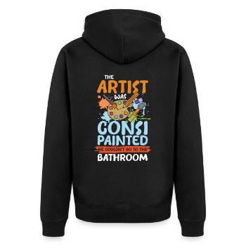 The Artist Was Consi Painted - Unisex Premium Bio Zip Hoodie - Schwarz - Hinten - Nico (187cm)
