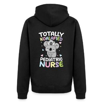Totally Koalafied Pediatric Nurse - Unisex Premium Bio Zip Hoodie - Schwarz - Hinten - Nico (187cm)