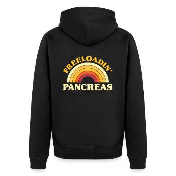 Freeloadin Pancreas Awareness For Supporters - Unisex Premium Organic Zip Hoodie - black - Back - Nico (187cm)