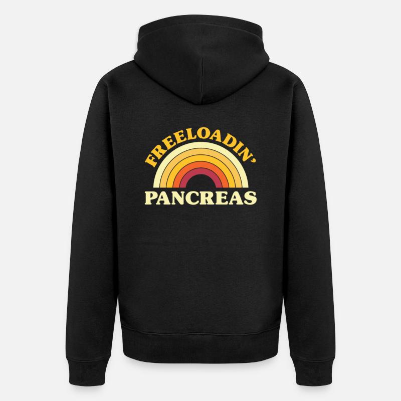 Freeloadin Pankreas-bewusstsein Für Unterstützer - Unisex Premium Bio Zip Hoodie - Schwarz