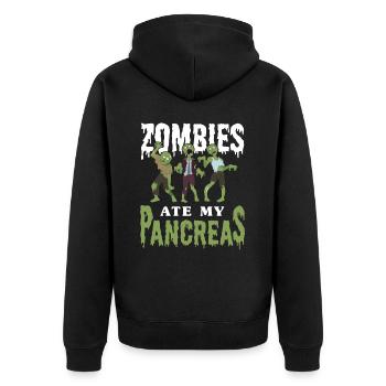 Zombies have my pancreas as a - Unisex Premium Organic Zip Hoodie - black - Back - Nico (187cm)