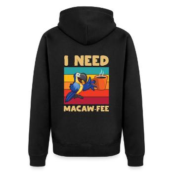 Ich Brauche Eine Ara-gebühr Für Alle Vogelfans. - Unisex Premium Bio Zip Hoodie - Schwarz - Hinten - Nico (187cm)