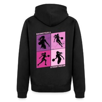 Basket-ball Femme Basketteur Joueur de basket-ball - Veste à capuche bio Premium Unisexe - noir - Dos - Nico (187cm)