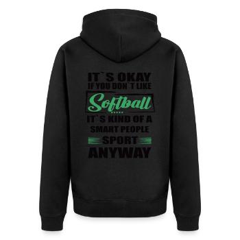 Ce n’est pas grave si vous n’aimez pas le softball - Veste à capuche bio Premium Unisexe - noir - Dos - Nico (187cm)