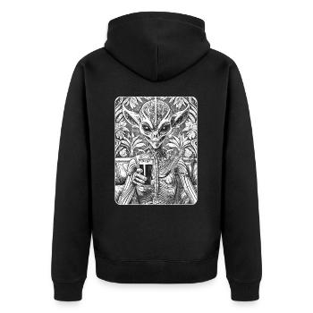 Alien Lounge : Chemise unique pour les fans de science-fiction ! - Veste à capuche bio Premium Unisexe - noir - Dos - Nico (187cm)