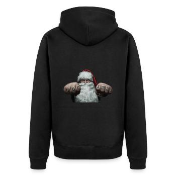 J’aime le Père Noël pour tout le monde - Veste à capuche bio Premium Unisexe - noir - Dos - Nico (187cm)