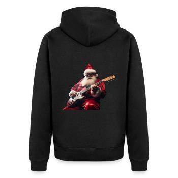 Le Père Noël joue de la guitare pour tout le monde - Veste à capuche bio Premium Unisexe - noir - Dos - Nico (187cm)
