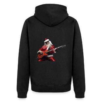 Le Père Noël joue de la guitare pour tout le monde - Veste à capuche bio Premium Unisexe - noir - Dos - Nico (187cm)