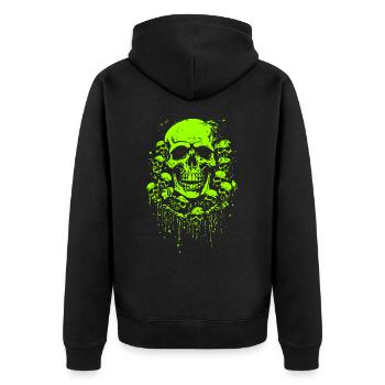 Les crânes verts visqueux abondent - Veste à capuche bio Premium Unisexe - noir - Dos - Nico (187cm)