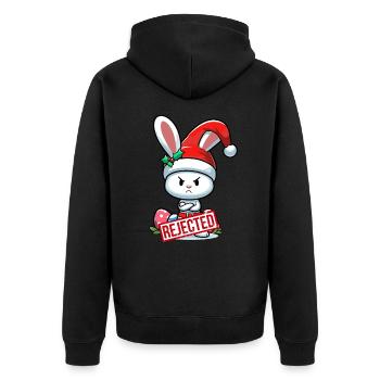 Beleidigter Osterhase Weihnachten lustig Geschenk - Unisex Premium Bio Zip Hoodie - Schwarz - Hinten - Nico (187cm)