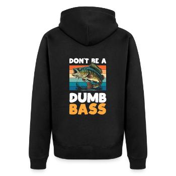 Seien Sie Kein Dummer Barsch Für Alle Angel-fans. - Unisex Premium Bio Zip Hoodie - Schwarz - Hinten - Nico (187cm)