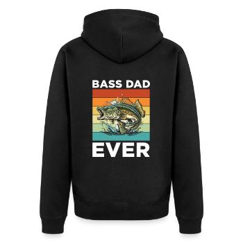 Bass Dad Ever Für Alle Angel-fans - Unisex Premium Bio Zip Hoodie - Schwarz - Hinten - Nico (187cm)