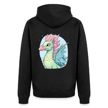Un dragon aigle de dessin animé - Veste à capuche bio Premium Unisexe - noir - Dos - Nico (187cm)