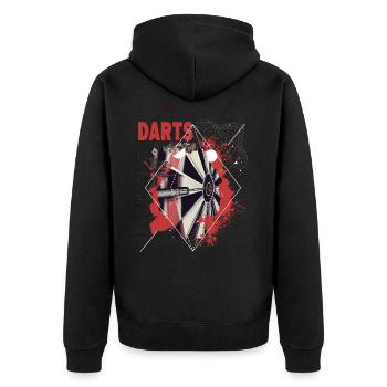 Fléchettes, Jeu de fléchettes, Fléchettes, Fléchettes, Joueurs de fléchettes - Veste à capuche bio Premium Unisexe - noir - Dos - Nico (187cm)
