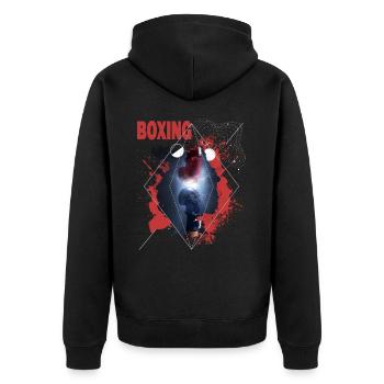 Boxe Boxe Boxe Gants de Boxe Boxe Match Ring de Boxe - Veste à capuche bio Premium Unisexe - noir - Dos - Nico (187cm)