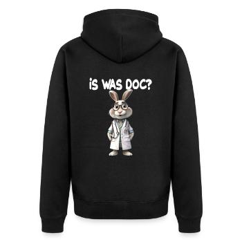 Doktor Hase Is was Doc für einen Arzt Doktor - Unisex Premium Bio Zip Hoodie - Schwarz - Hinten - Nico (187cm)
