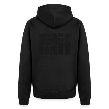 Faith Bibelverse Grunge Christliches Geschenk - Unisex Premium Bio Zip Hoodie - Schwarz - Hinten - Nico (187cm)