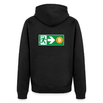 Sortie d’urgence Bitcoin Bitcoiner - Veste à capuche bio Premium Unisexe - noir - Dos - Nico (187cm)
