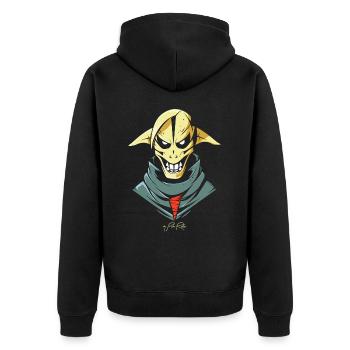 5 elements and a sci-fi monster villain - Unisex Premium Organic Zip Hoodie - black - Back - Nico (187cm)