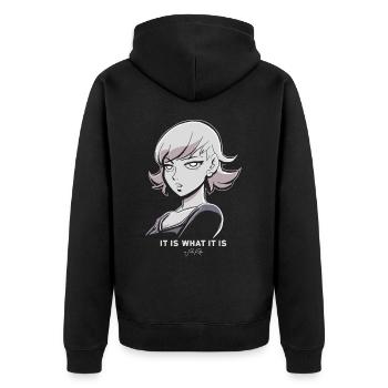 C'est ce que c'est : anime manga dessin animé femme - Veste à capuche bio Premium Unisexe - noir - Dos - Nico (187cm)