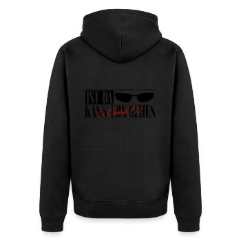 Kann Los Gehen Sonnenbrille Personalisiert Name - Unisex Premium Bio Zip Hoodie - Schwarz - Hinten - Nico (187cm)