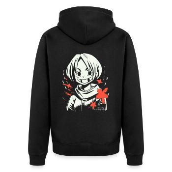 Kein gewöhnliches Anime Mädchen, es ist Manga - Unisex Premium Bio Zip Hoodie - Schwarz - Hinten - Nico (187cm)