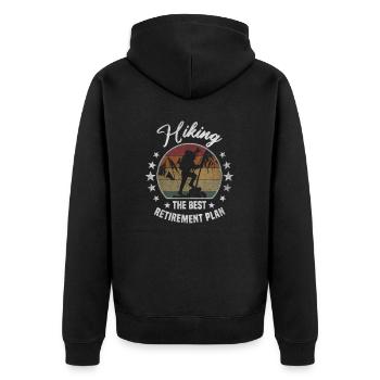 Best Retirement Plan Wandern Rente - Unisex Premium Bio Zip Hoodie - Schwarz - Hinten - Nico (187cm)