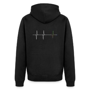 Trading ECG Trader Chart Technique Candlesticks - Unisex Premium Organic Zip Hoodie - black - Back - Nico (187cm)