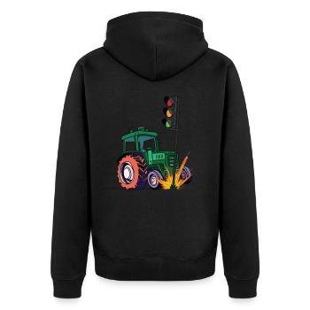 Il faut que les feux tricolores disparaissent ! Feu tricolore pour tracteurs béliers - Veste à capuche bio Premium Unisexe - noir - Dos - Nico (187cm)