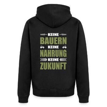 Landwirt Keine Bauern Keine Nahrung Keine Zukunft - Unisex Premium Bio Zip Hoodie - Schwarz - Hinten - Nico (187cm)