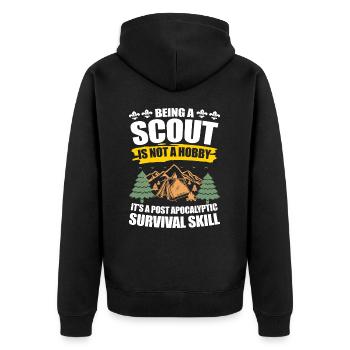 Being a Scout is not a Hobby - Unisex Premium Bio Zip Hoodie - Schwarz - Hinten - Nico (187cm)