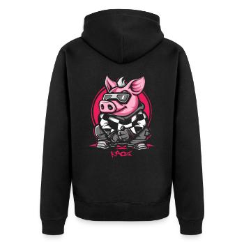 Cool Winter Ski Snowboard Cochon - Veste à capuche bio Premium Unisexe - noir - Dos - Nico (187cm)
