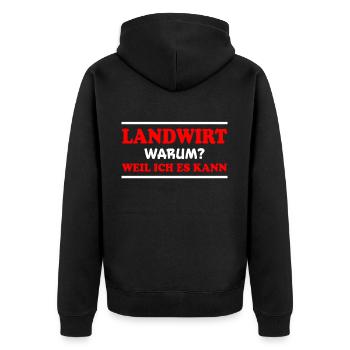 Landwirt Spruch Traktor Lustiges Landwirt Geschenk - Unisex Premium Bio Zip Hoodie - Schwarz - Hinten - Nico (187cm)