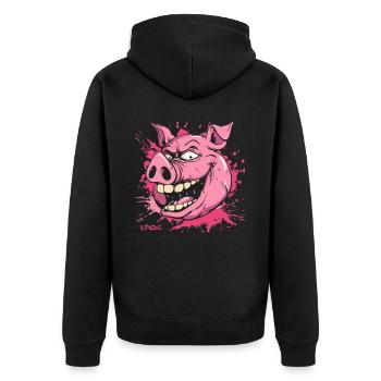 Cochon indécent - Veste à capuche bio Premium Unisexe - noir - Dos - Nico (187cm)