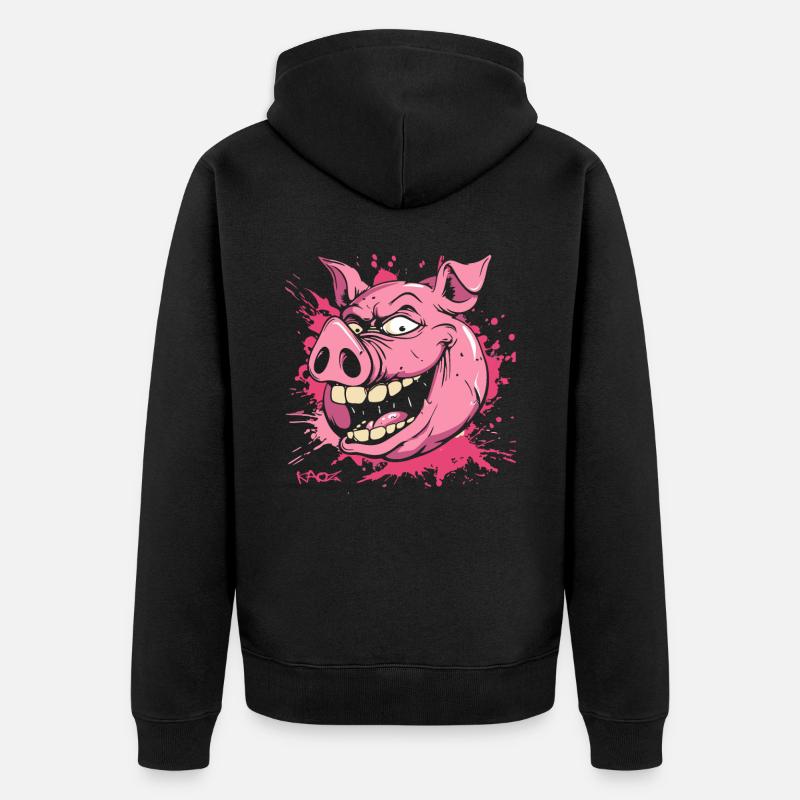 Cochon indécent - Veste à capuche bio Premium Unisexe - noir