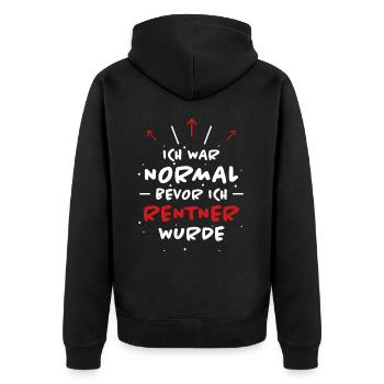Rentner Spruch Rente Ruhestand Rentner Geschenk - Unisex Premium Bio Zip Hoodie - Schwarz - Hinten - Nico (187cm)