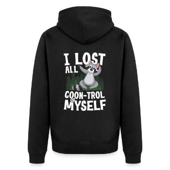 I Lost All Coon-Trol für einen Waschbär-Fan - Unisex Premium Bio Zip Hoodie - Schwarz - Hinten - Nico (187cm)