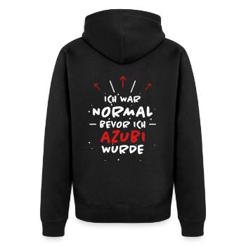 Azubi Spruch Lehrling Job Lustiges Azubi Geschenk - Unisex Premium Bio Zip Hoodie - Schwarz - Hinten - Nico (187cm)