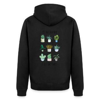 Ich Mag Einfach Pflanzen Gartenliebhaber Garten - Unisex Premium Bio Zip Hoodie - Schwarz - Hinten - Nico (187cm)
