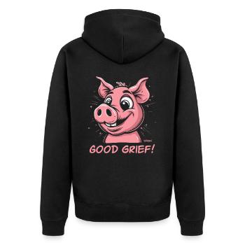 Oh, mon Dieu! Drôle de cochon - Veste à capuche bio Premium Unisexe - noir - Dos - Nico (187cm)