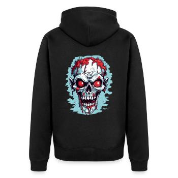 Another zombie skull - Unisex Premium Organic Zip Hoodie - black - Back - Nico (187cm)